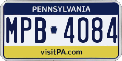 PA license plate MPB4084