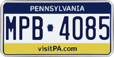 PA license plate MPB4085