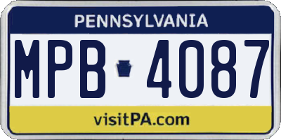 PA license plate MPB4087