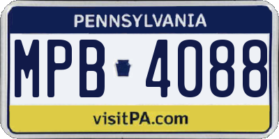 PA license plate MPB4088