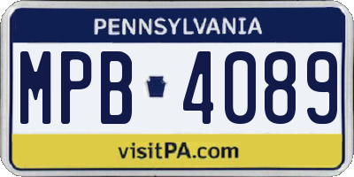 PA license plate MPB4089