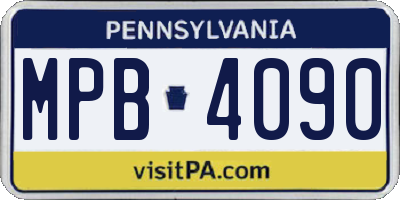 PA license plate MPB4090
