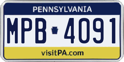 PA license plate MPB4091