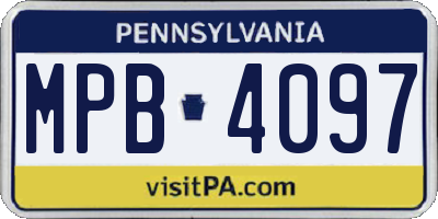PA license plate MPB4097