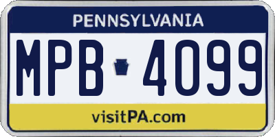 PA license plate MPB4099