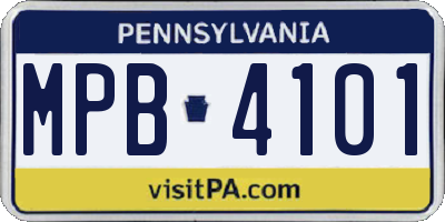 PA license plate MPB4101