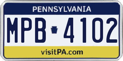 PA license plate MPB4102