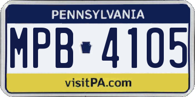 PA license plate MPB4105