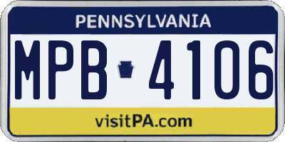 PA license plate MPB4106