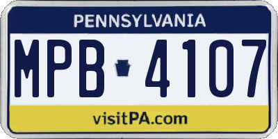 PA license plate MPB4107