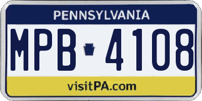 PA license plate MPB4108