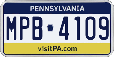 PA license plate MPB4109