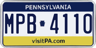 PA license plate MPB4110