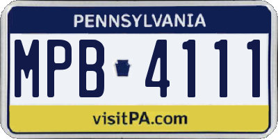 PA license plate MPB4111