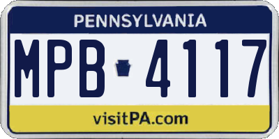 PA license plate MPB4117