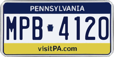 PA license plate MPB4120