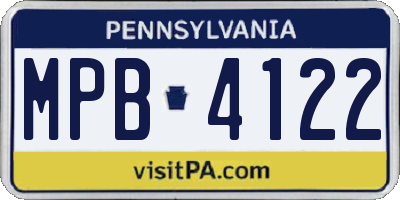 PA license plate MPB4122