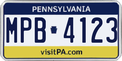 PA license plate MPB4123