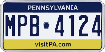 PA license plate MPB4124