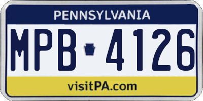 PA license plate MPB4126