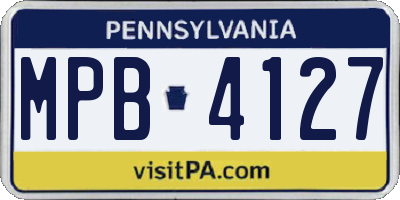 PA license plate MPB4127