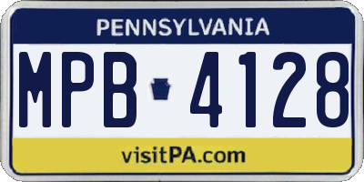 PA license plate MPB4128