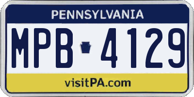 PA license plate MPB4129