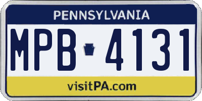 PA license plate MPB4131