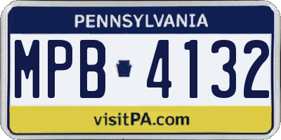 PA license plate MPB4132