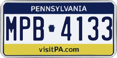PA license plate MPB4133