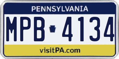 PA license plate MPB4134