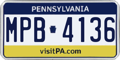 PA license plate MPB4136