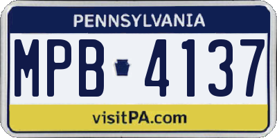 PA license plate MPB4137