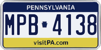 PA license plate MPB4138
