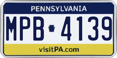 PA license plate MPB4139