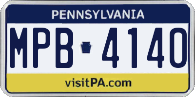 PA license plate MPB4140