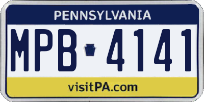 PA license plate MPB4141