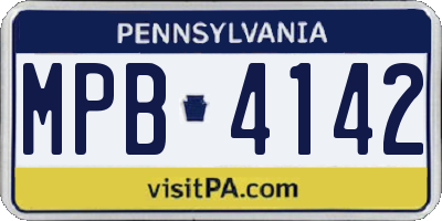 PA license plate MPB4142