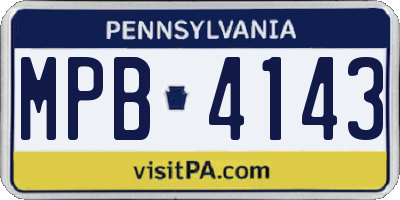 PA license plate MPB4143