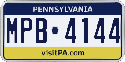 PA license plate MPB4144