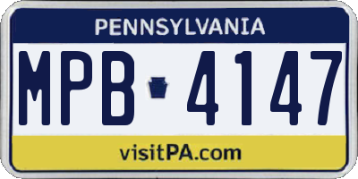 PA license plate MPB4147
