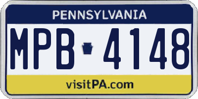 PA license plate MPB4148