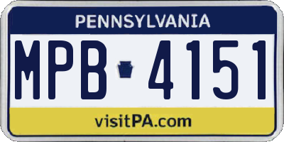 PA license plate MPB4151