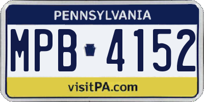 PA license plate MPB4152