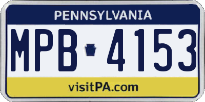 PA license plate MPB4153