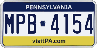 PA license plate MPB4154