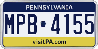 PA license plate MPB4155