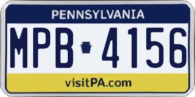 PA license plate MPB4156