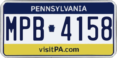 PA license plate MPB4158