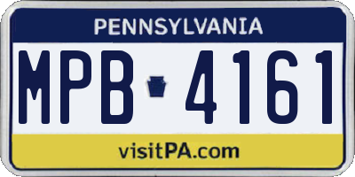 PA license plate MPB4161